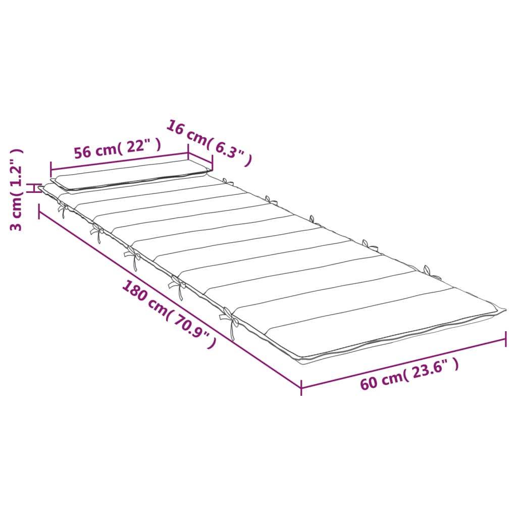 Pernă de șezlong, gri, 180x60x3 cm, textil Oxford