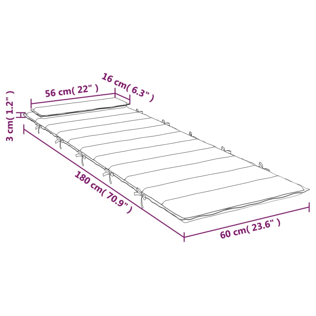 Pernă de șezlong, crem, 180x60x3 cm, textil Oxford