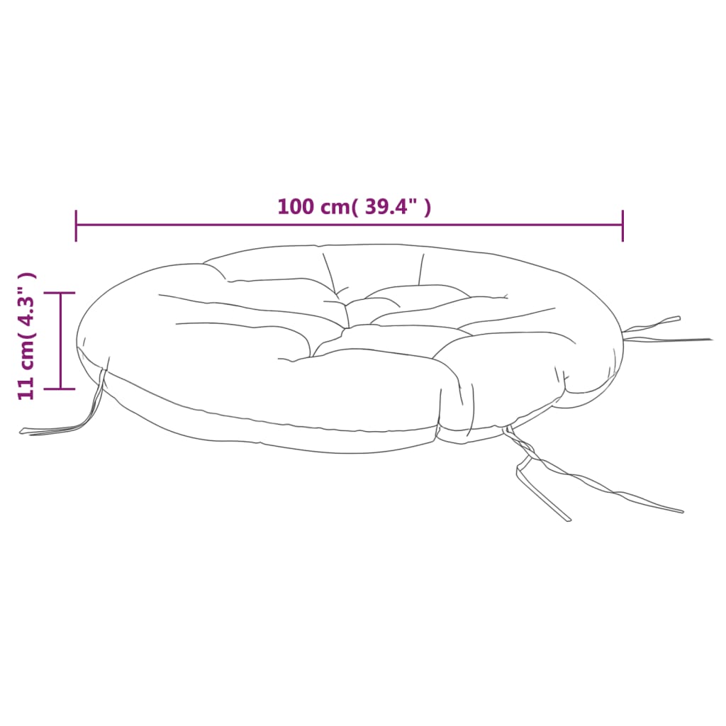 Pernă rotundă negru, Ø 100 x11 cm, țesătură Oxford