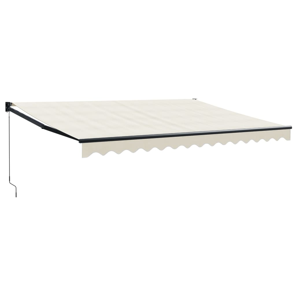 Copertină retractabilă, crem, 4x3 m, textil și aluminiu