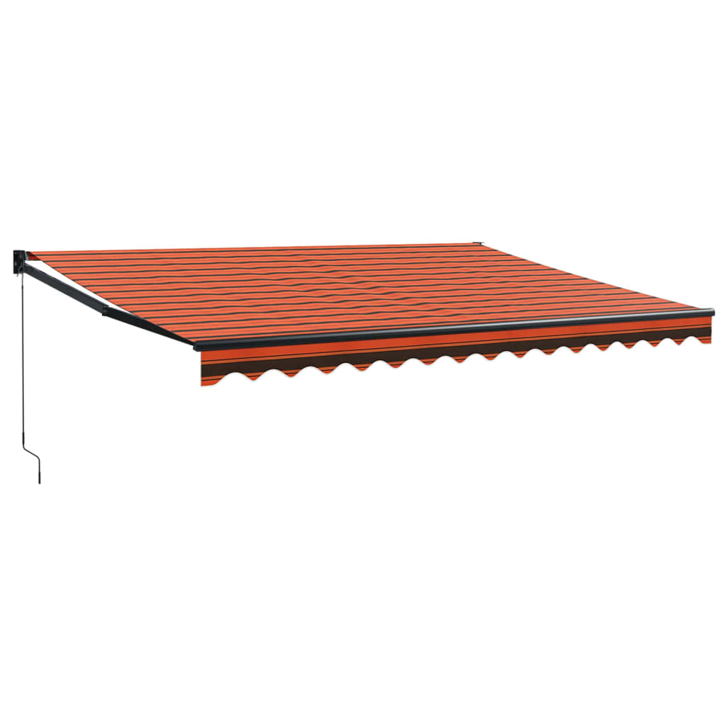 Copertină retractabilă portocaliu/maro 4x3 m, textil/aluminiu