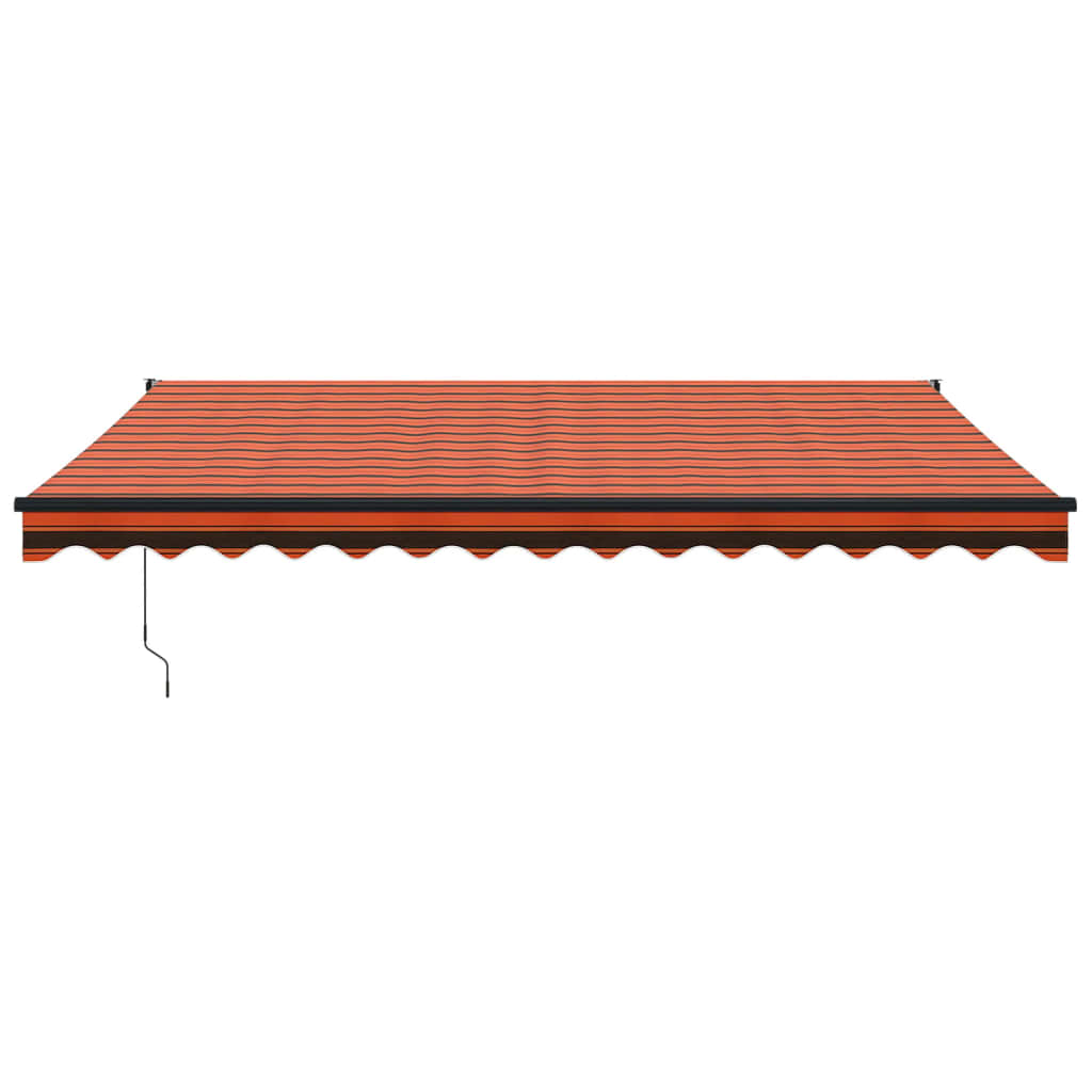 Copertină retractabilă portocaliu/maro 4x3 m, textil/aluminiu