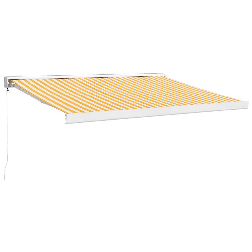 Copertină retractabilă, galben/alb, 3,5x2,5 m, textil/aluminiu