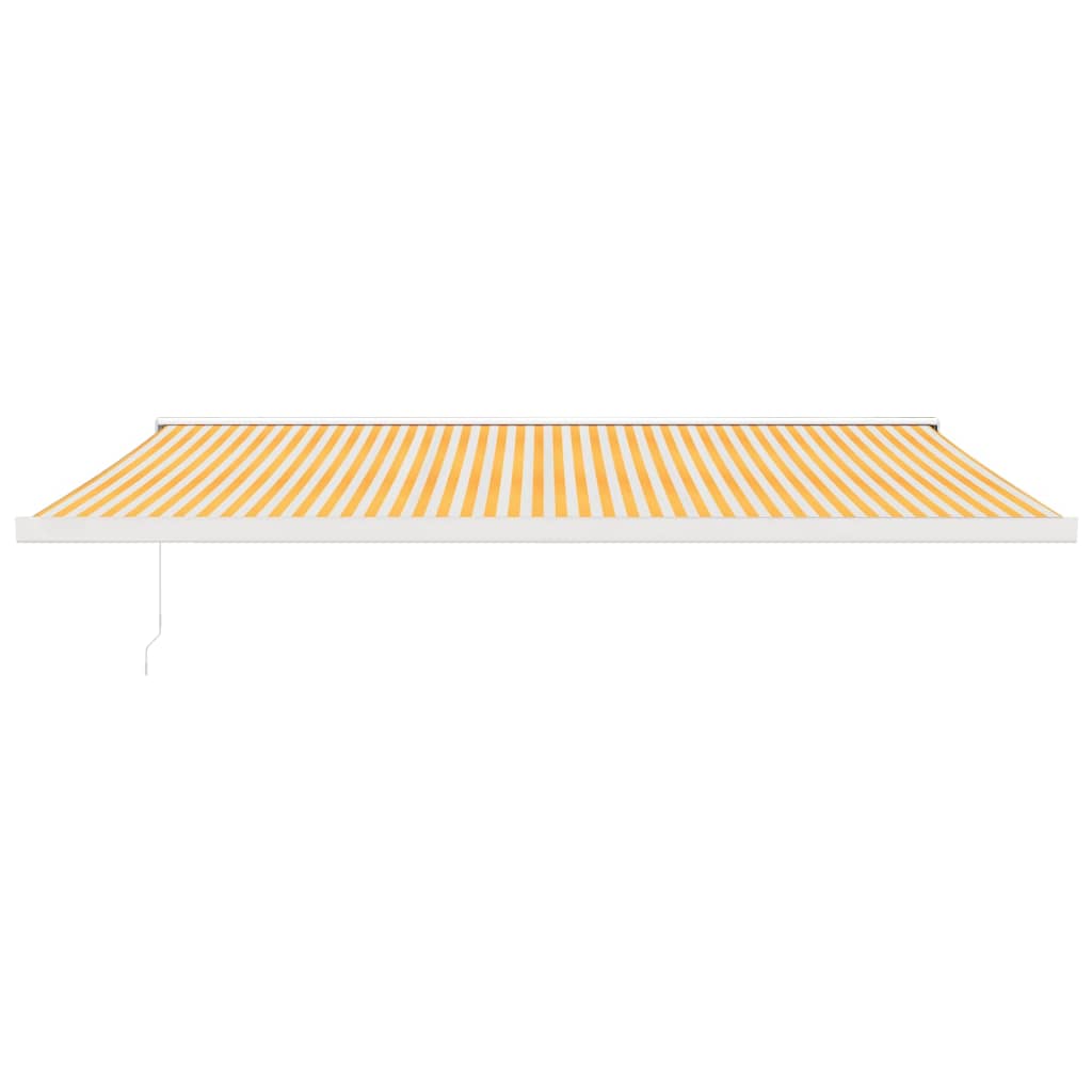 Copertină retractabilă, galben/alb, 5x3 m, textil/aluminiu