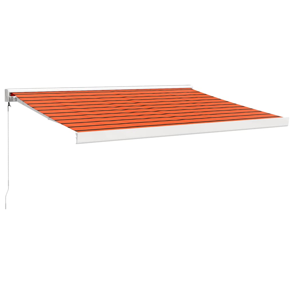 Copertină retractabilă portocaliu/maro 3,5x2,5m textil/aluminiu