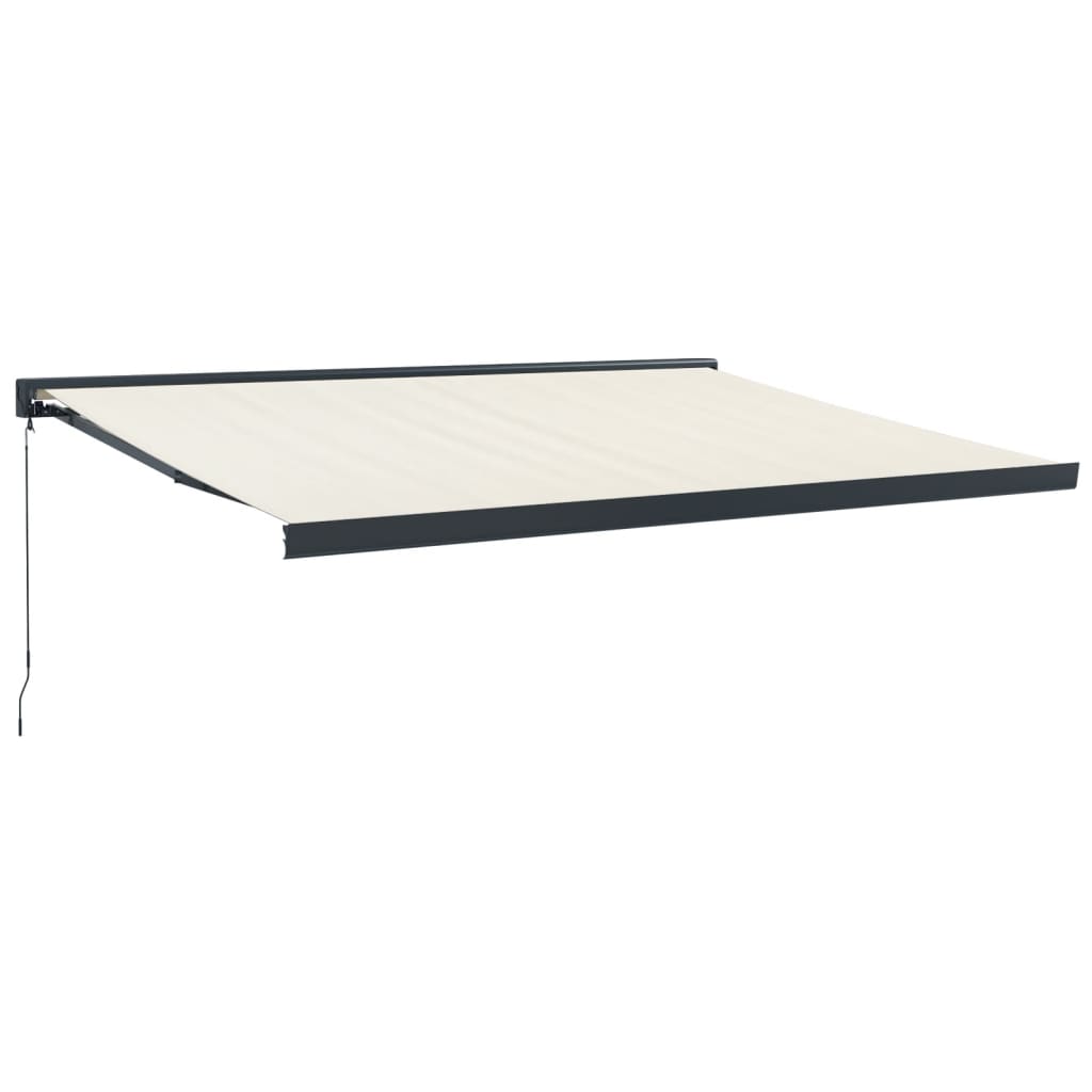 Copertină retractabilă, crem, 4,5x3 m, textil și aluminiu