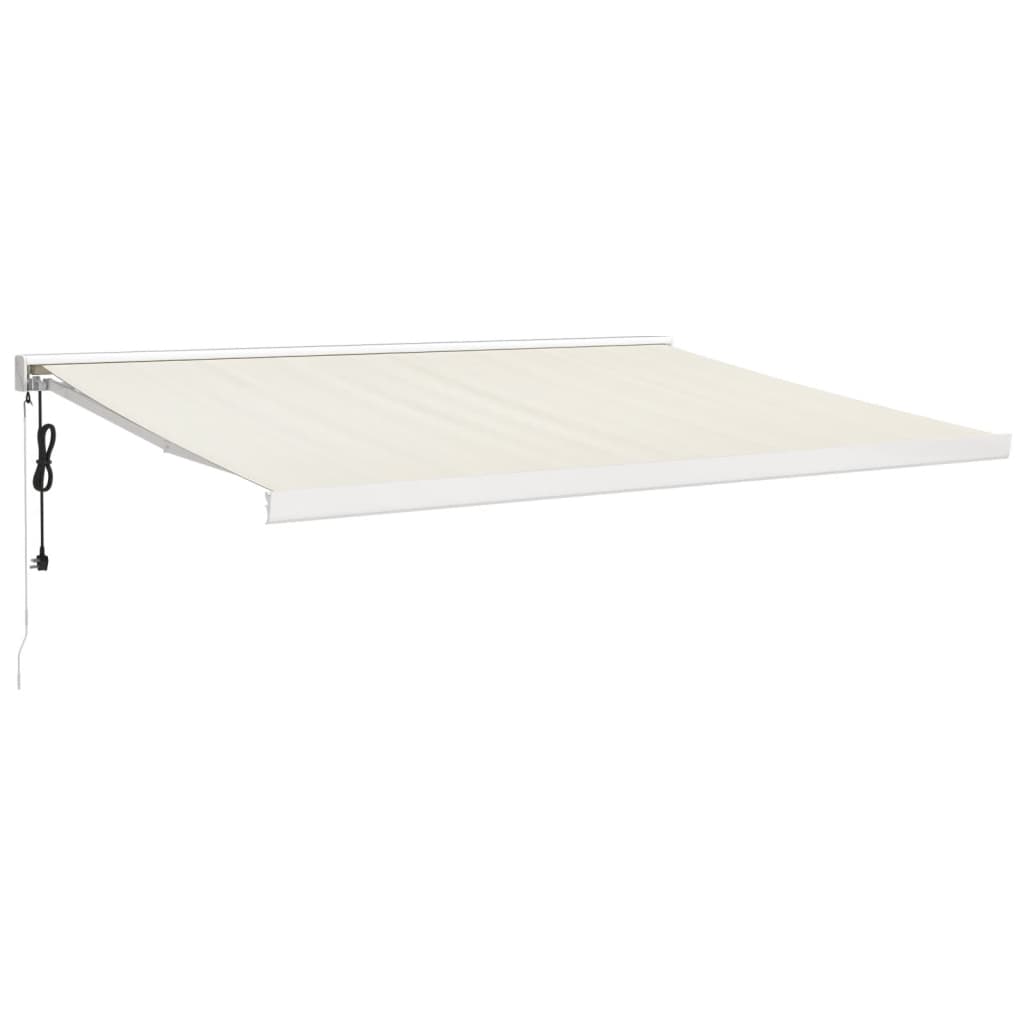 Copertină retractabilă, crem, 4x3 m, textil și aluminiu