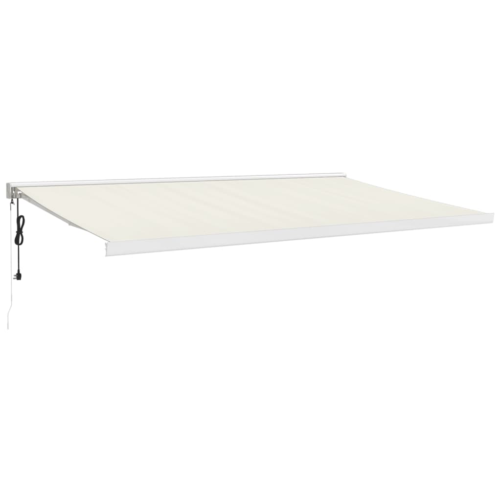 Copertină retractabilă, crem, 5x3 m, textil și aluminiu