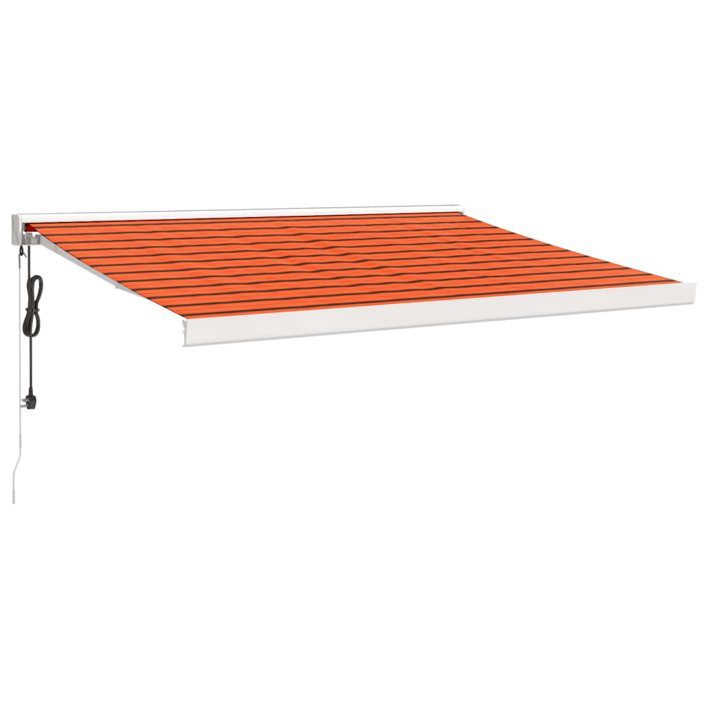 Copertină retractabilă portocaliu/maro 3x2,5 m, textil/aluminiu