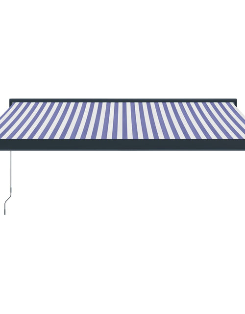 Încărcați imaginea în vizualizatorul Galerie, Copertină retractabilă albastru/alb, 3x2,5 m, textil/aluminiu
