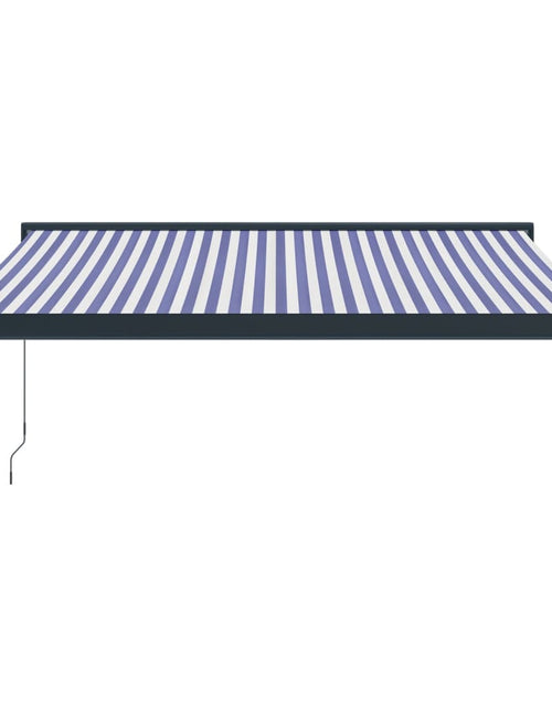 Încărcați imaginea în vizualizatorul Galerie, Copertină retractabilă albastru/alb, 3,5x2,5 m, textil/aluminiu
