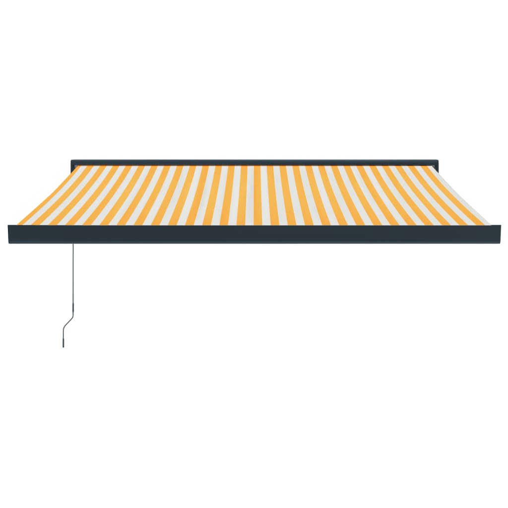 Copertină retractabilă, galben/alb, 3x2,5 m, textil/aluminiu