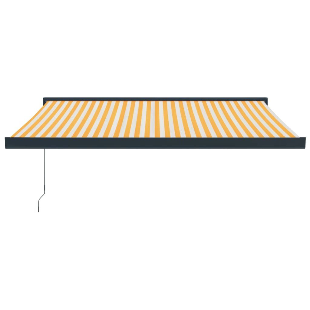 Copertină retractabilă, galben/alb, 3,5x2,5 m, textil/aluminiu