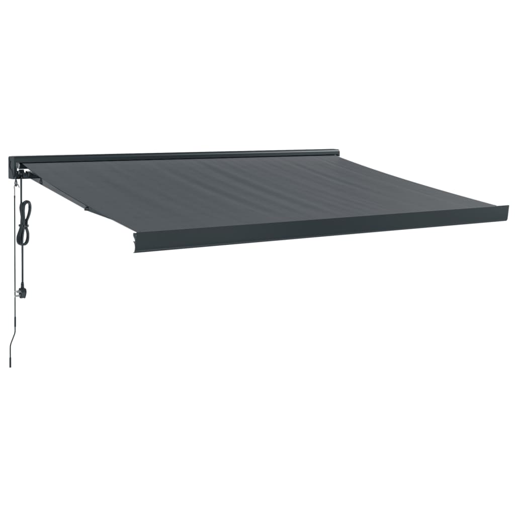 Copertină retractabilă, antracit, 3,5x2,5 m, textil și aluminiu