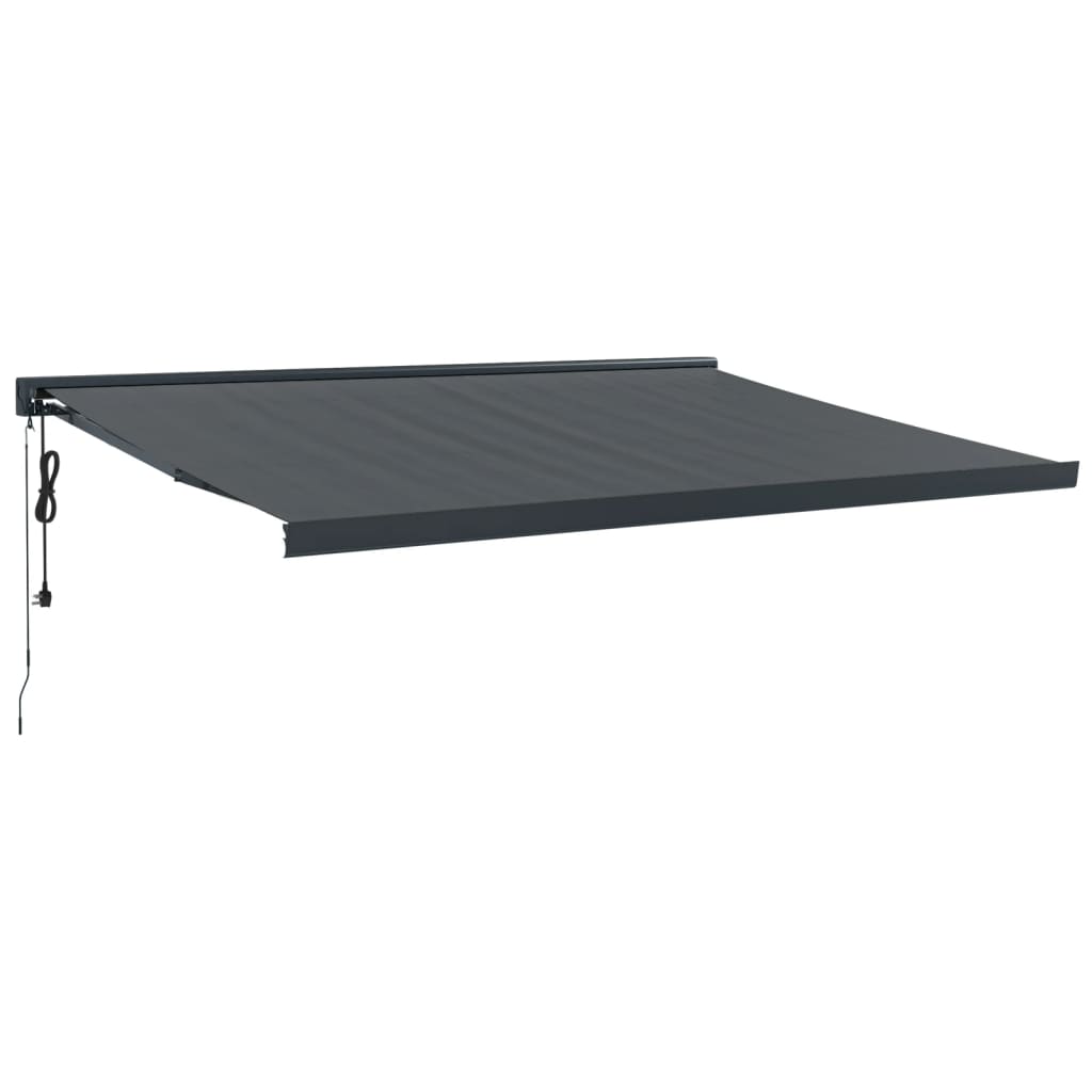 Copertină retractabilă, antracit 4,5x3 m, textil și aluminiu