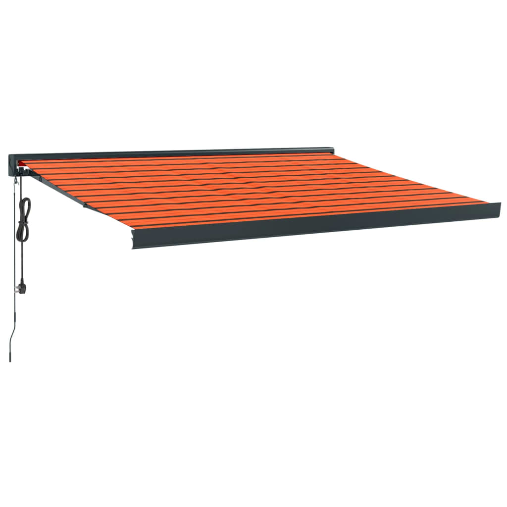 Copertină retractabilă portocaliu/maro 3x2,5 m, textil/aluminiu