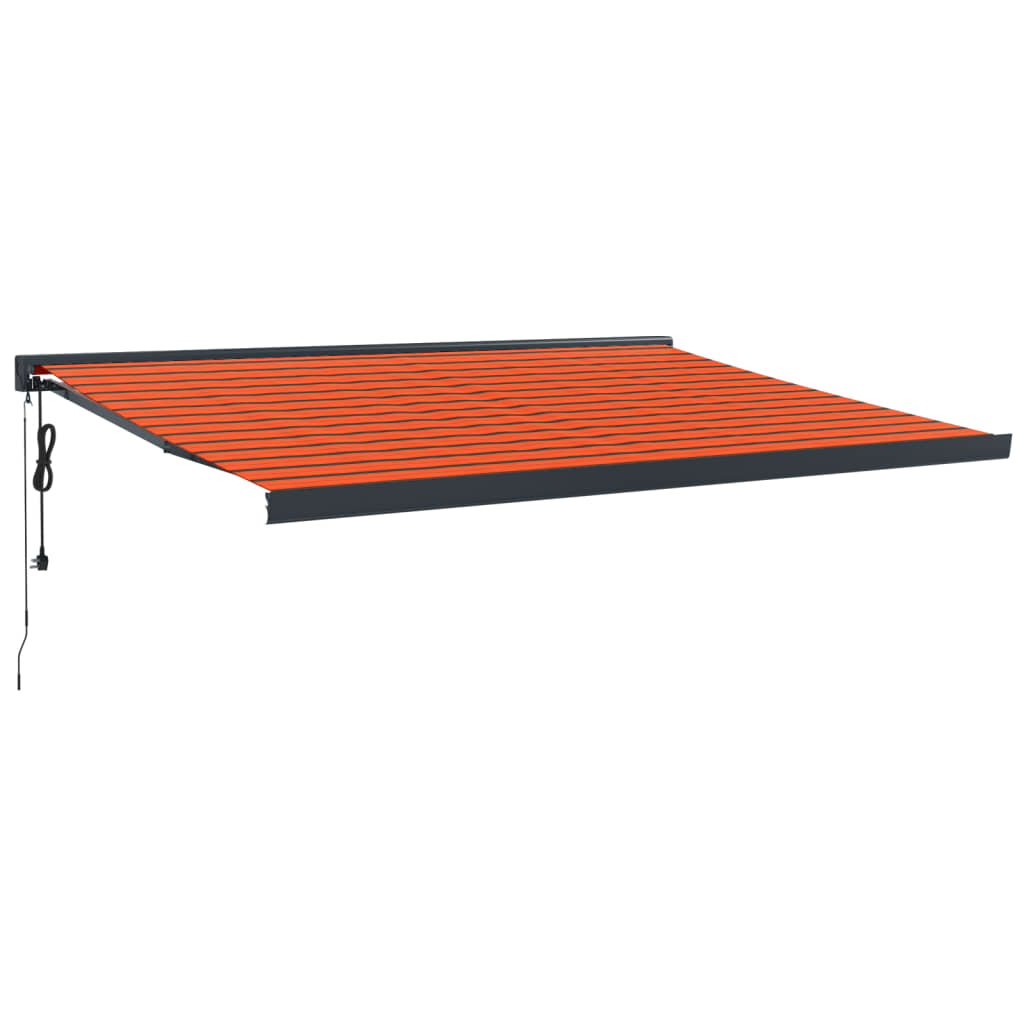 Copertină retractabilă portocaliu/maro 4x3 m, textil/aluminiu