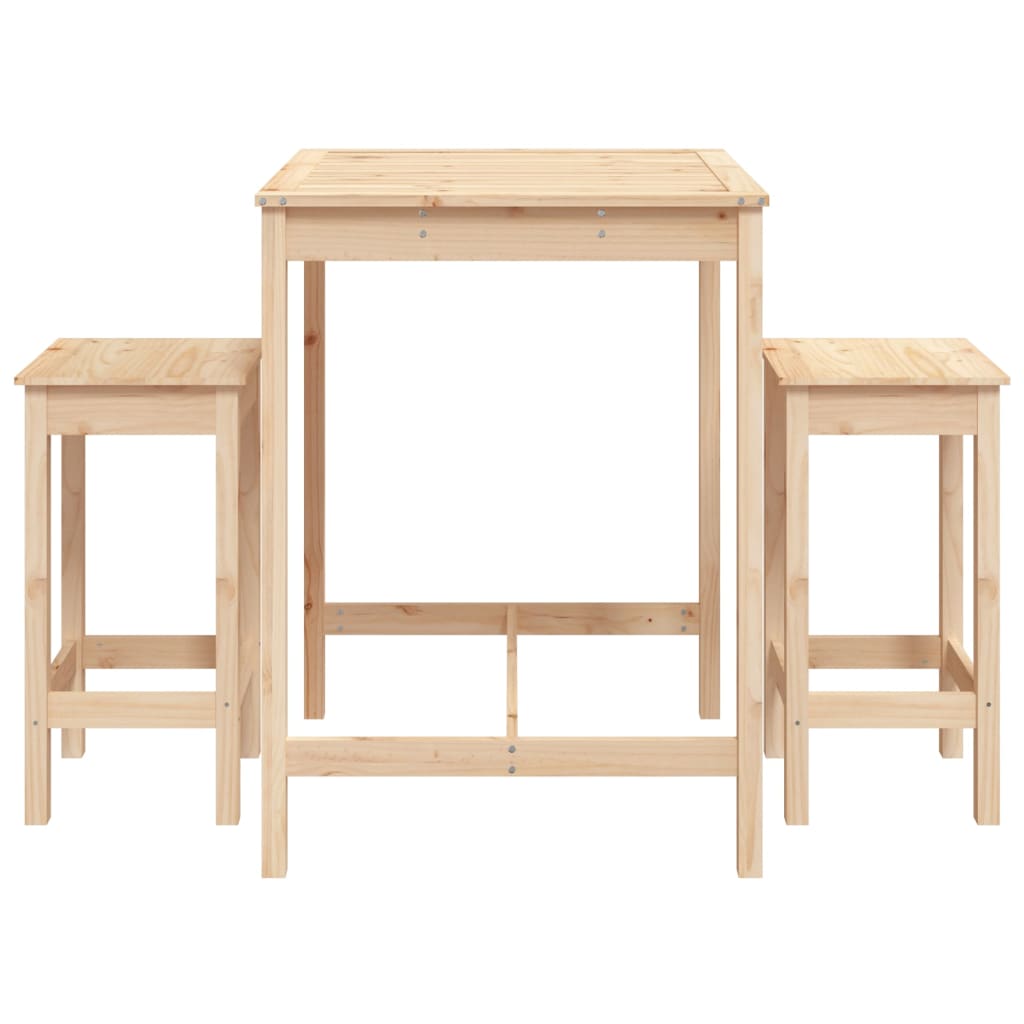 Set mobilier de bar, 3 piese, lemn masiv de pin