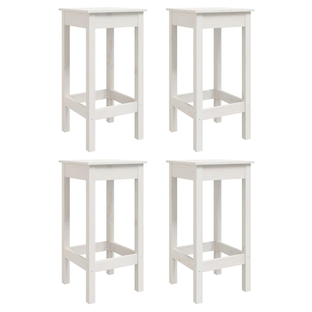 Set mobilier de bar pentru grădină, 5 piese,alb, lemn masiv pin