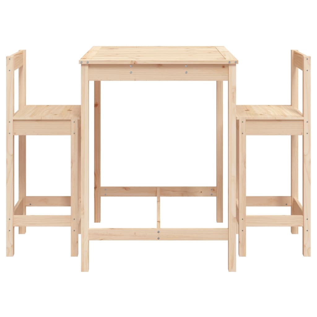 Set mobilier de bar, 3 piese, lemn masiv de pin