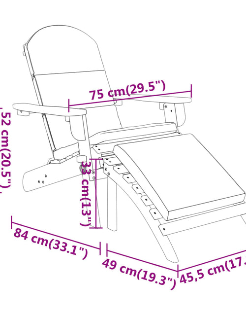 Încărcați imaginea în vizualizatorul Galerie, Scaun de grădină Adirondack &amp; suport picioare lemn masiv acacia
