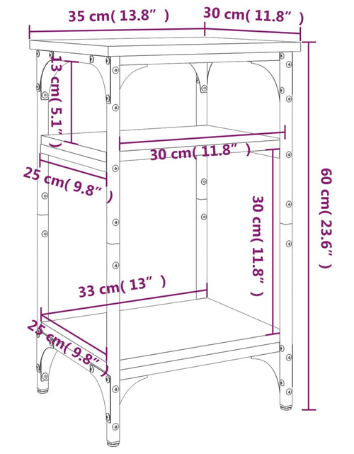 Загрузите изображение в средство просмотра галереи, Masă laterală, stejar sonoma, 35x30x60 cm, lemn compozit
