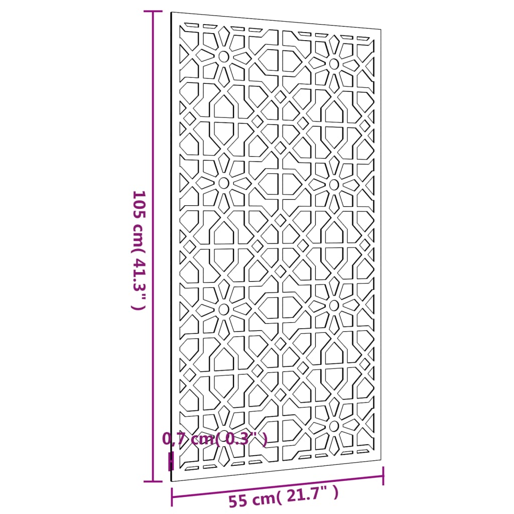 Decor perete de grădină 105x55 cm design Maur oțel Corten