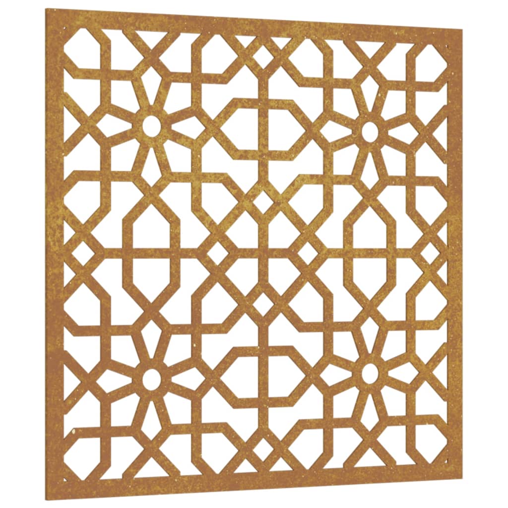 Decor perete de grădină 55x55 cm, design maur, oțel Corten