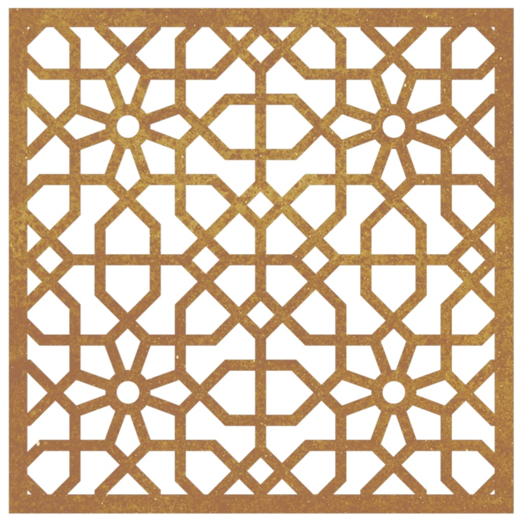 Decor perete de grădină 55x55 cm, design maur, oțel Corten