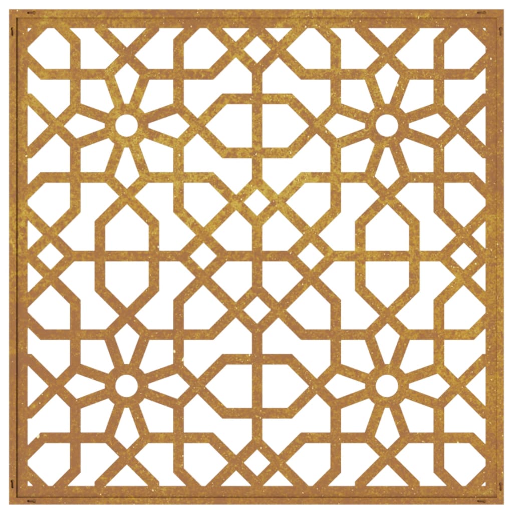 Decor perete de grădină 55x55 cm, design maur, oțel Corten