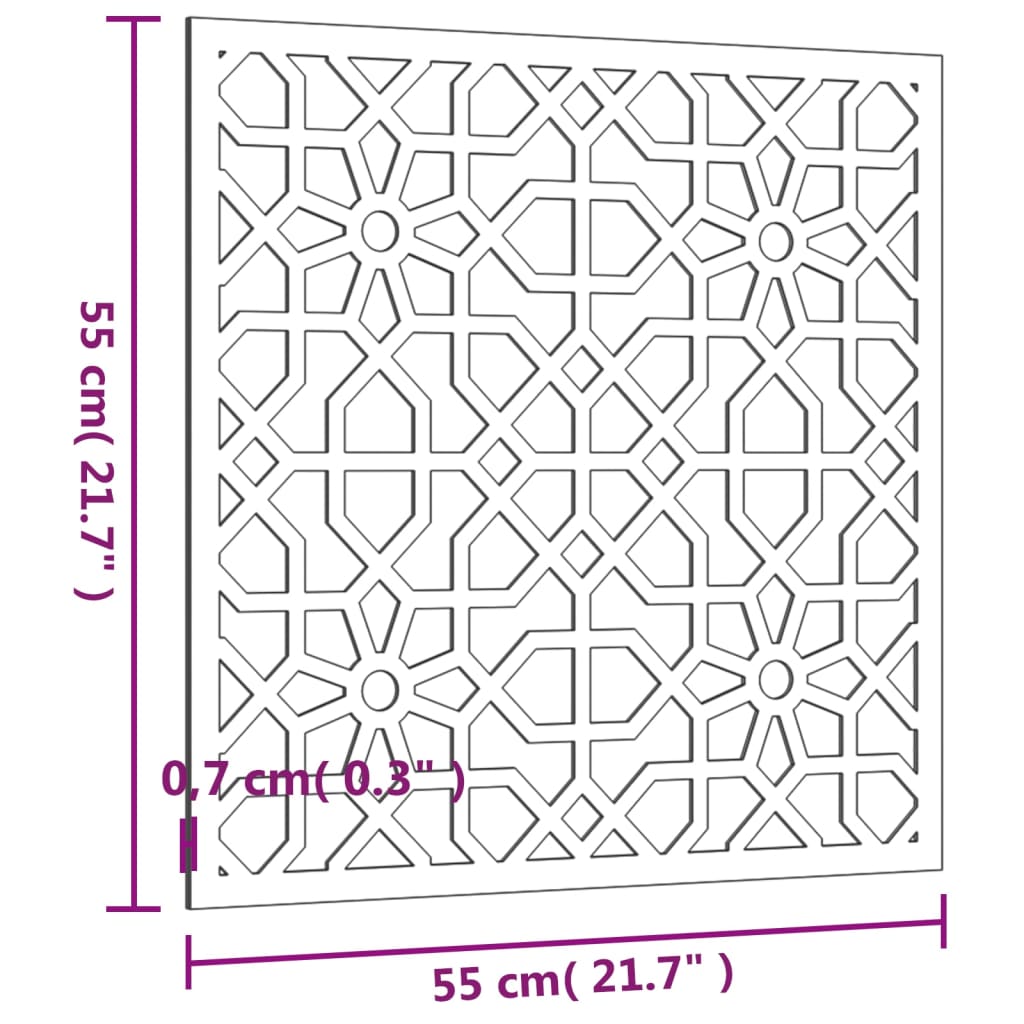 Decor perete de grădină 55x55 cm, design maur, oțel Corten