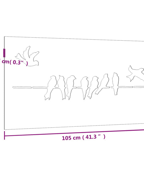 Загрузите изображение в средство просмотра галереи, Decorațiune perete grădină 105x55 cm design păsări oțel Corten
