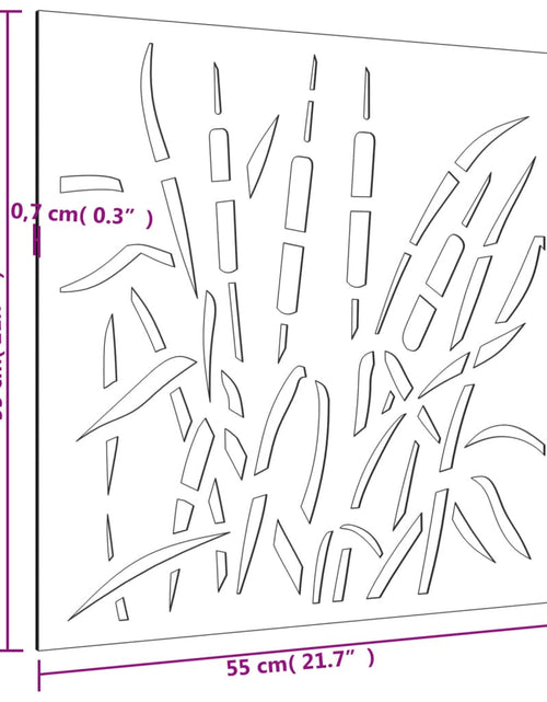 Încărcați imaginea în vizualizatorul Galerie, Decor perete de grădină 55x55 cm, design iarba , oțel Corten
