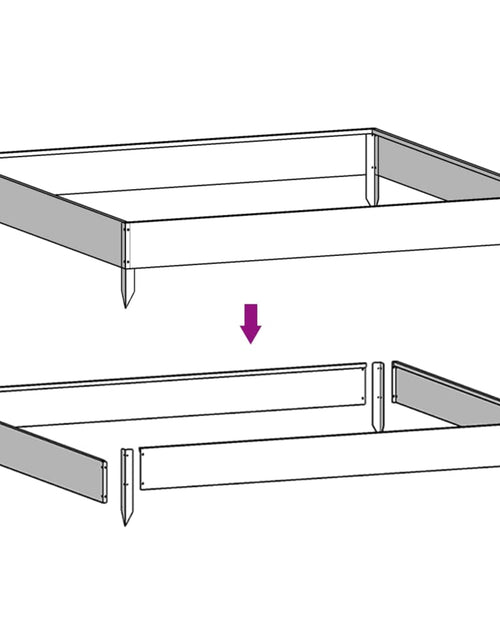 Загрузите изображение в средство просмотра галереи, Strat înălțat de grădină, 100x100x18,5 cm, oțel corten
