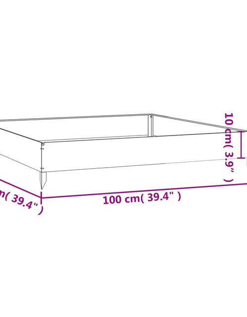 Загрузите изображение в средство просмотра галереи, Strat înălțat de grădină, 100x100x18,5 cm, oțel corten
