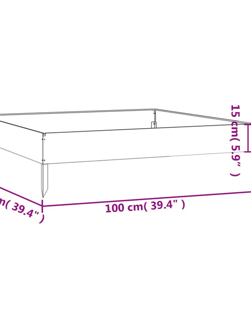 Загрузите изображение в средство просмотра галереи, Strat înălțat de grădină, 100x100x26 cm, oțel corten
