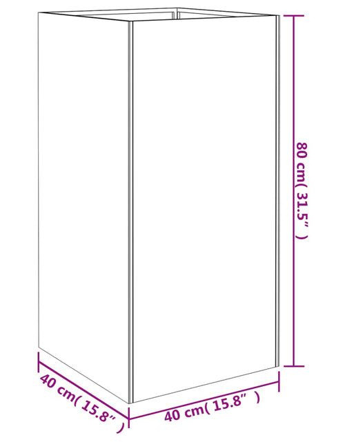 Încărcați imaginea în vizualizatorul Galerie, Jardinieră, 40x40x80 cm, oțel corten
