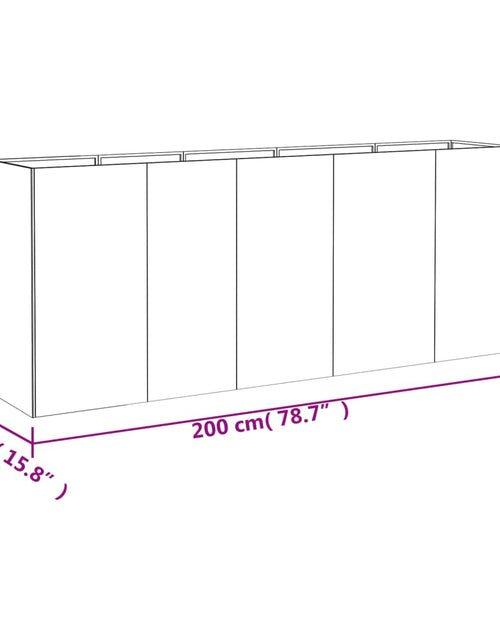 Încărcați imaginea în vizualizatorul Galerie, Strat înălțat de grădină, 200x40x80 cm, oțel corten
