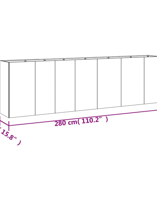 Încărcați imaginea în vizualizatorul Galerie, Strat înălțat de grădină, 280x40x80 cm, oțel corten
