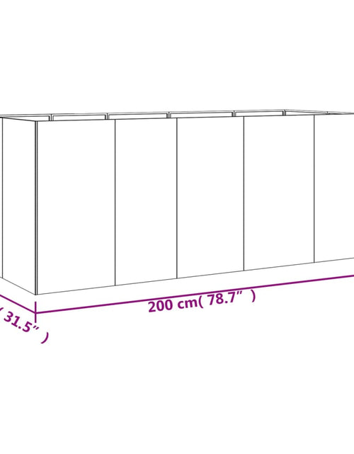 Încărcați imaginea în vizualizatorul Galerie, Strat înălțat de grădină, 200x80x80 cm, oțel corten
