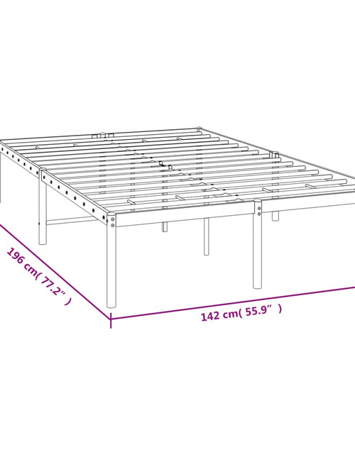 Încărcați imaginea în vizualizatorul Galerie, Cadru pat metalic, negru, 135x190 cm
