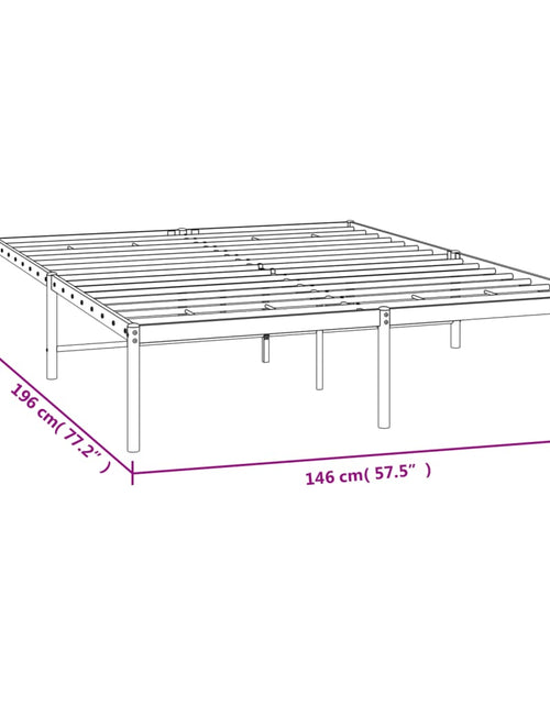 Încărcați imaginea în vizualizatorul Galerie, Cadru pat metalic, negru, 140x190 cm
