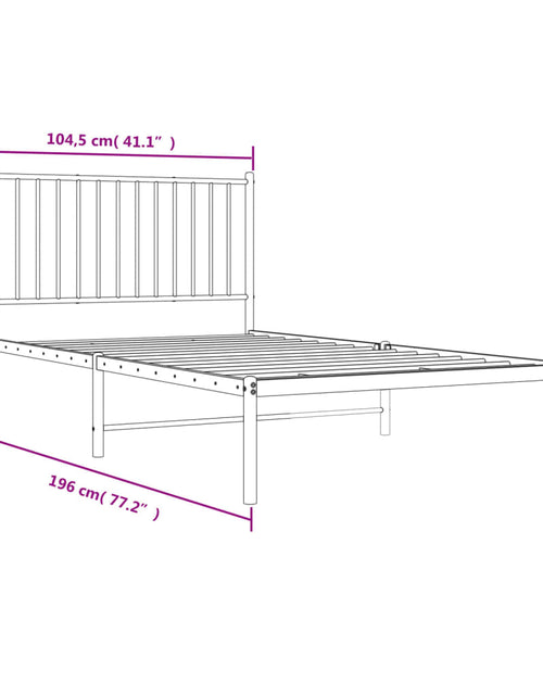 Încărcați imaginea în vizualizatorul Galerie, Cadru de pat metalic cu tăblie, negru, 100x190 cm
