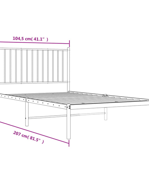 Încărcați imaginea în vizualizatorul Galerie, Cadru de pat din metal cu tăblie, negru, 100x200 cm
