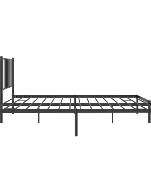 Încărcați imaginea în vizualizatorul Galerie, Cadru de pat metalic cu tăblie, negru, 150x200 cm
