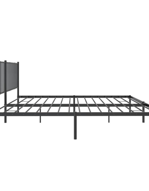 Загрузите изображение в средство просмотра галереи, Cadru de pat metalic cu tăblie, negru, 193x203 cm
