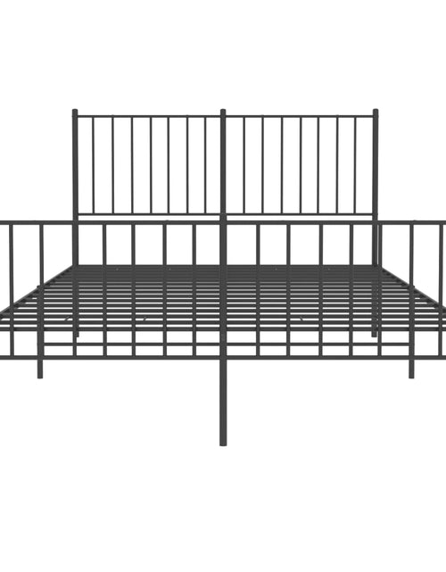 Загрузите изображение в средство просмотра галереи, Cadru pat metalic cu tăblie de cap/picioare, negru, 120x190 cm
