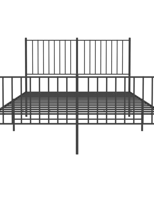 Загрузите изображение в средство просмотра галереи, Cadru pat metalic cu tăblie de cap/picioare, negru, 140x200 cm
