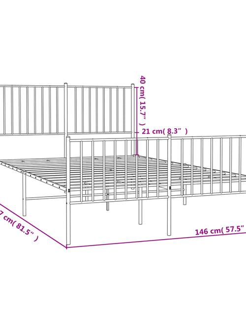 Încărcați imaginea în vizualizatorul Galerie, Cadru pat metalic cu tăblie de cap/picioare, negru, 140x200 cm
