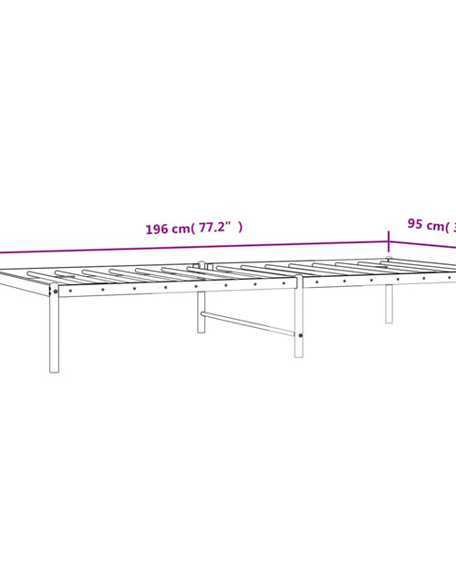 Încărcați imaginea în vizualizatorul Galerie, Cadru pat metalic, alb, 90x190 cm
